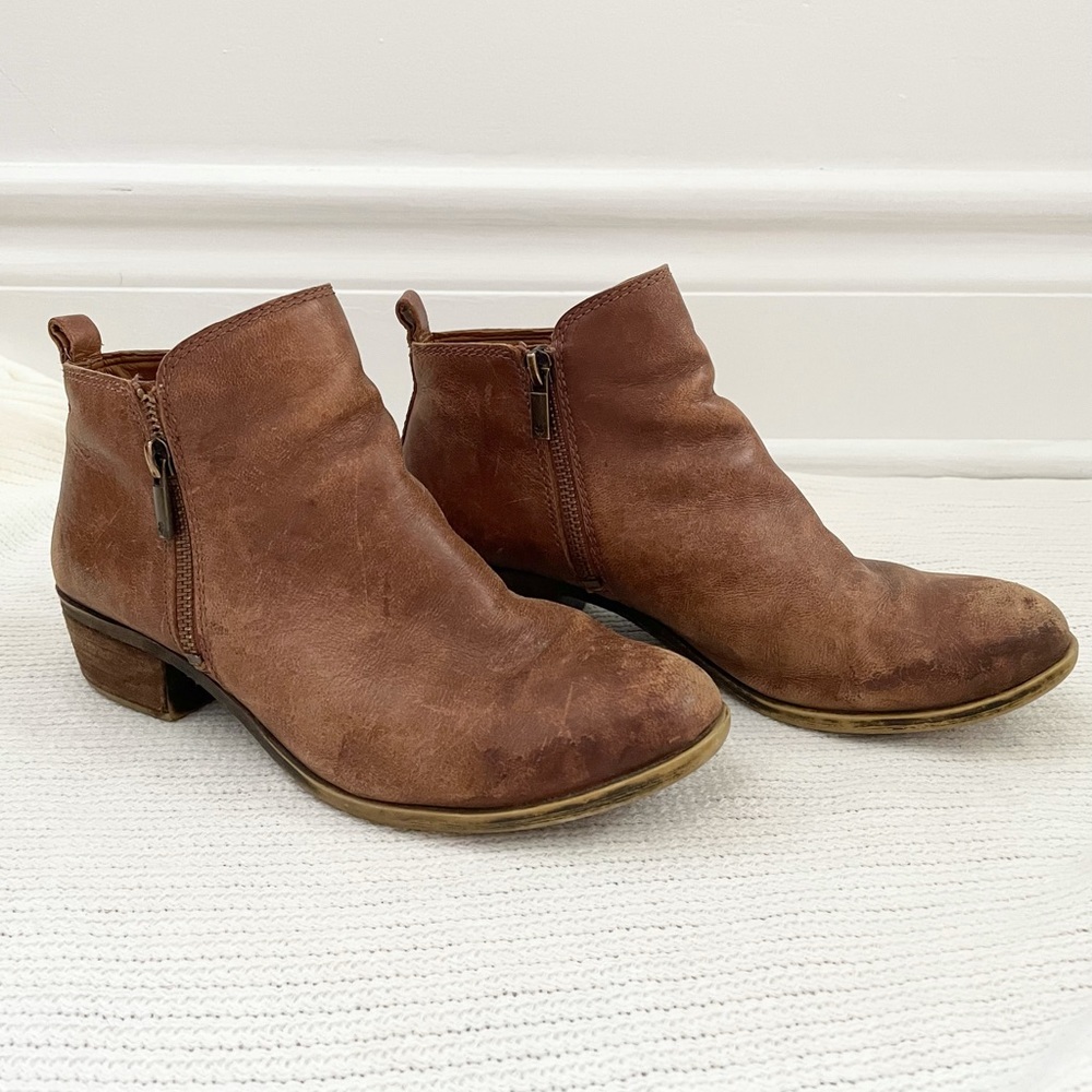 Lucky Brand Brown Leather Ankle Boots